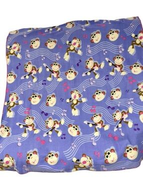 Bobby Jack Very Rare Y2K Purple Rockstar Monkey Blanket with Hot Pink Trim
